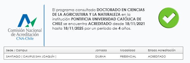RESULTADO ACREDITACION Cs Agricultura